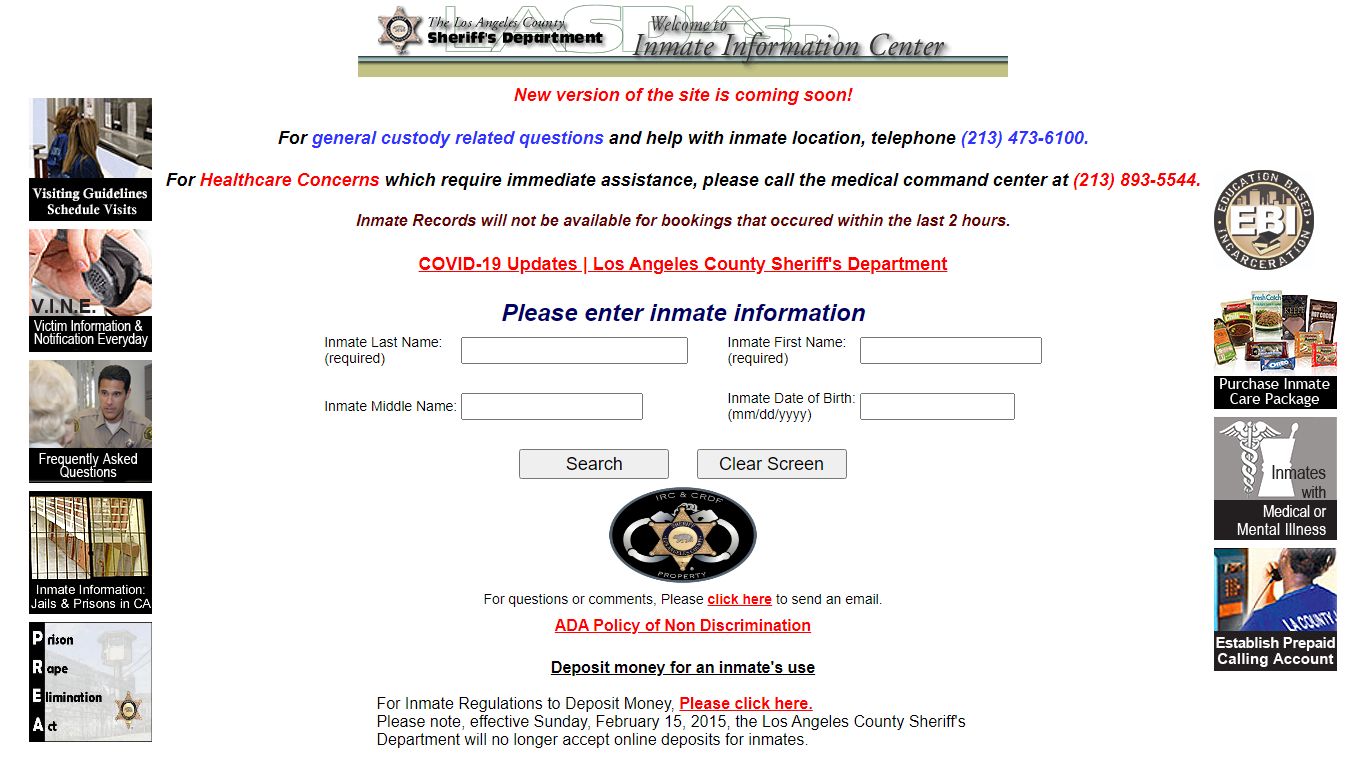 LASD Inmate Information Center - Inmate Search - Los Angeles County ...